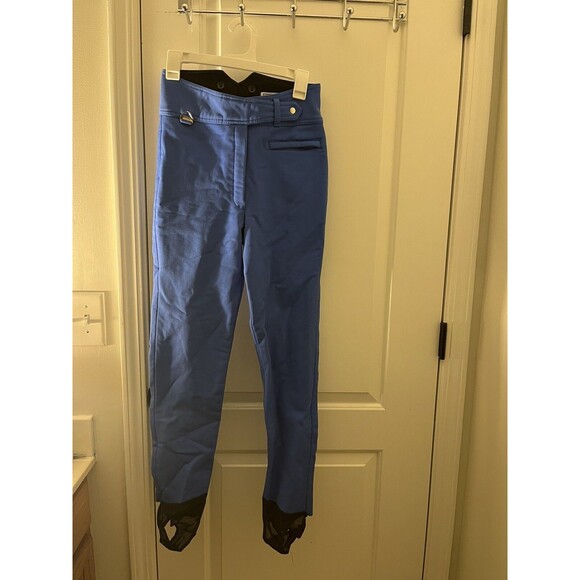 Tyrolia by HEAD Ski Pants Womens 12 Blue Schoeller Wool Blend Fabric Stirrups - Picture 1 of 16